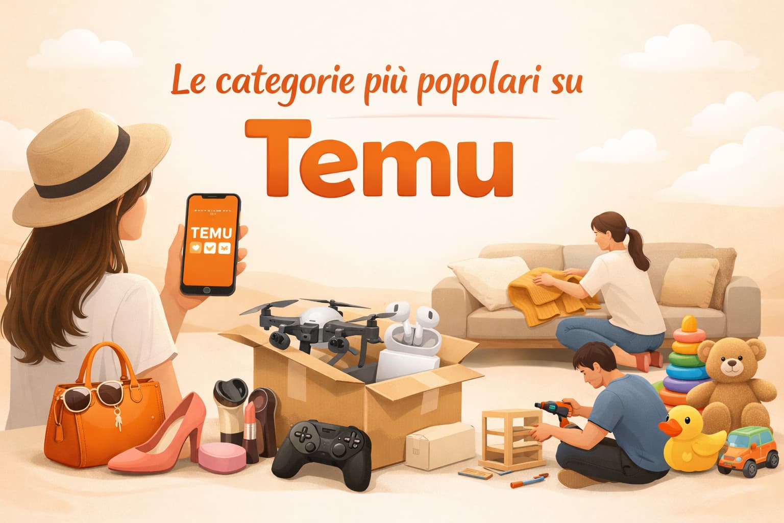 Le categorie più popolari su Temu nell’app di shopping